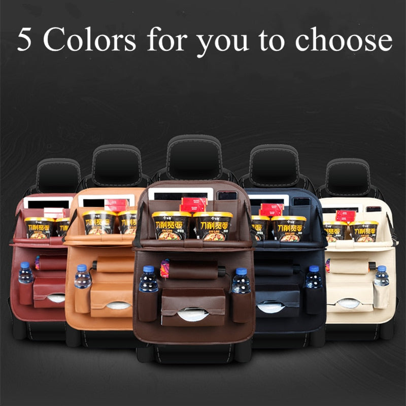 PU Leather Car Seat Back Organizer