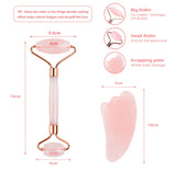 Rose Quartz Face Lifting Massager Set