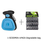 Pet's Poop Scooper with bag attached