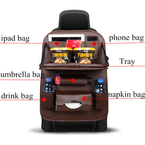 PU Leather Car Seat Back Organizer