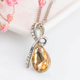 10 Colors Crystal Water Drop Necklaces