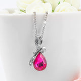 10 Colors Crystal Water Drop Necklaces