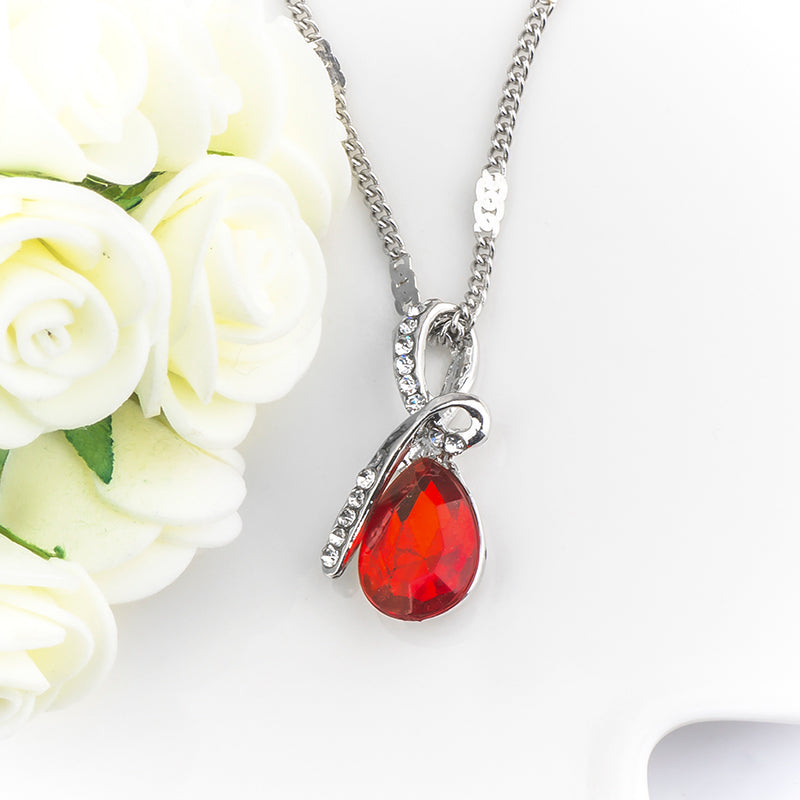 10 Colors Crystal Water Drop Necklaces