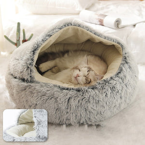 Dog Bed Round Plush Cat Warm Bed House Soft Sleeping Sofa