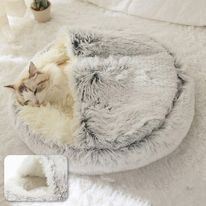 Dog Bed Round Plush Cat Warm Bed House Soft Sleeping Sofa