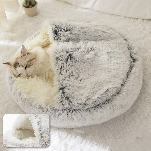 Dog Bed Round Plush Cat Warm Bed House Soft Sleeping Sofa