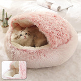 Dog Bed Round Plush Cat Warm Bed House Soft Sleeping Sofa