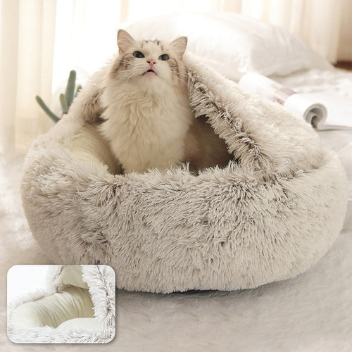 Dog Bed Round Plush Cat Warm Bed House Soft Sleeping Sofa