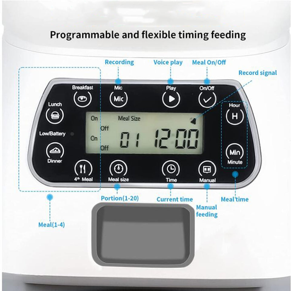 3.5L Automatic Pet Feeder Food Dispenser Timer