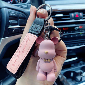 Cute Resin Keychain Charm Tie The Bear Pendant