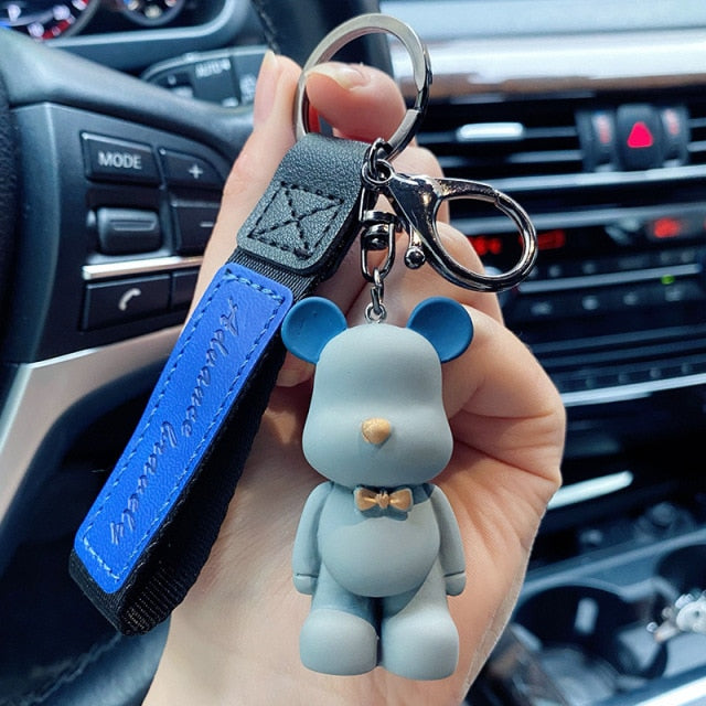 Cute Resin Keychain Charm Tie The Bear Pendant