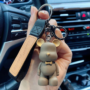 Cute Resin Keychain Charm Tie The Bear Pendant