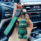 Cute Resin Keychain Charm Tie The Bear Pendant