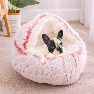 Dog Bed Round Plush Cat Warm Bed House Soft Sleeping Sofa