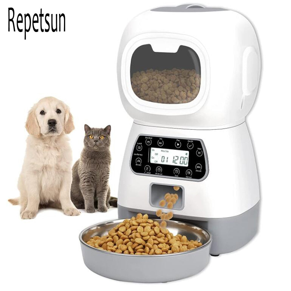 3.5L Automatic Pet Feeder Food Dispenser Timer