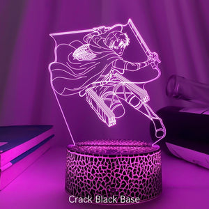 Newest Acrylic 3d Lamp Levi Ackerman Attack on Titan